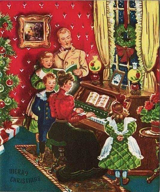 Old Fashioned Christmas singing piano
